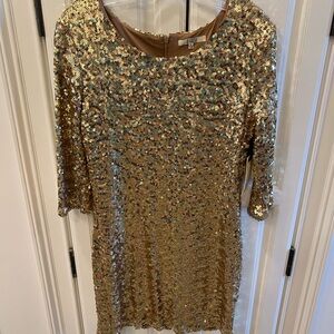 BB Dakota Sparkling Gold Mini Dress